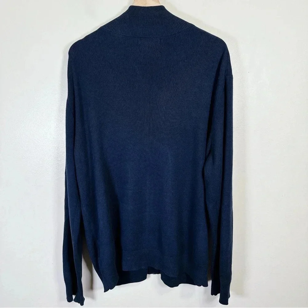 Banana Republic Navy Full Zip Horizontal Stripe Sweater Cardigan